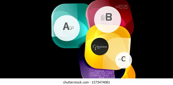 Fondo de los círculos gráficos de información. Símbolo del icono de éxito. Diseño gráfico de información vectorial. Elemento vector creativo. Decoración. Marco de la pancarta de información. Concepto futurista.