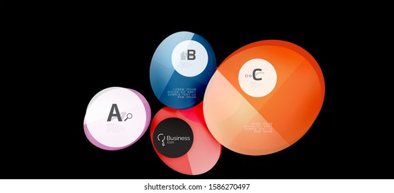 Fondo de los círculos gráficos de información. Símbolo del icono de éxito. Diseño gráfico de información vectorial. Elemento vector creativo. Decoración. Marco de la pancarta de información. Concepto futurista.