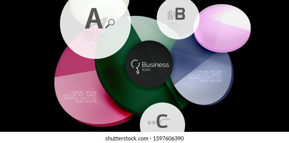 Info graphics circles background. Success icon symbol. Vector info graphic design. Creative vector element. Decoration element. Info banner frame. Futuristic concept.