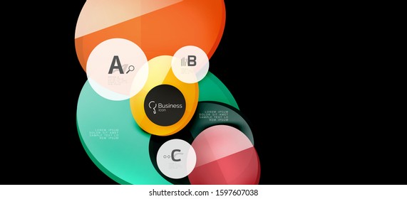 Info graphics circles background. Success icon symbol. Vector info graphic design. Creative vector element. Decoration element. Info banner frame. Futuristic concept.