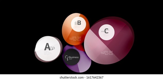 Info graphics circles background. Success icon symbol. Vector info graphic design. Creative vector element. Decoration element. Info banner frame. Futuristic concept.