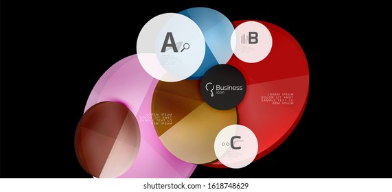 Info graphics circles background. Success icon symbol. Vector info graphic design. Creative vector element. Decoration element. Info banner frame. Futuristic concept.