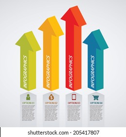 info graphics - colorful graph, arrow pillar