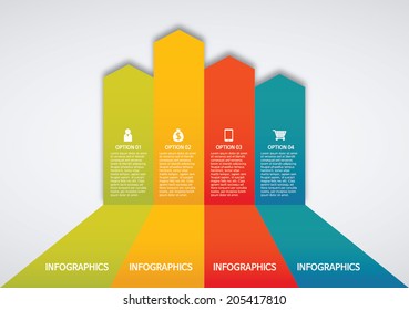 info graphics - colorful graph, arrow