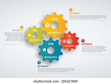 info graphics - colorful graph, gear