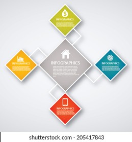 info graphics - colorful graph, quadrangle