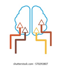 info graphics contains symbolic brain with arrows showing flow of information