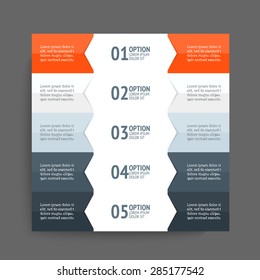 Info graphics design template. Business concept with 5 options.