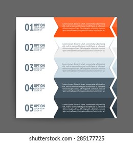 Info graphics design template. Business concept with 5 options.