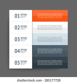 Info graphics design template. Business concept with 5 options.