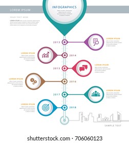 Info graphics design template, Business data process chart. Vector illustration for presentation