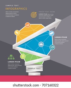 Info graphics design template, Business data process chart. Vector illustration for presentation