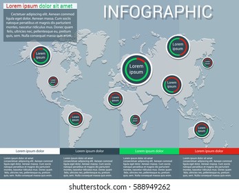 Info graphics diagram world map
