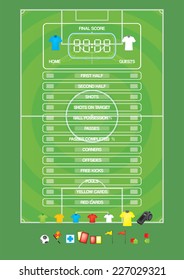 Info graphics for football soccer game ,icons,game elements,scoreboard vector/Info graphics for football soccer game vector