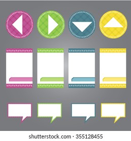 Info graphics icons. Plaid pattern banners.