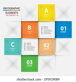 info graphics, modern step origami style, options banner square, Vector illustration