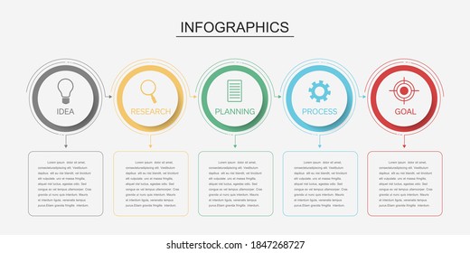  info graphics number options template. Vector illustration. 5 step