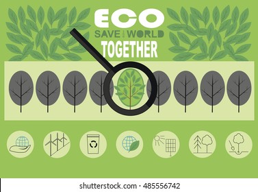 Info graphics on topic of How to save the world from environmental catastrophy