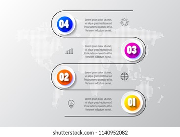 Info graphics Presentation business template with 4 options.can be used for workflow layout, diagram, annual report, web design. Business concept  Vector illustration eps.10
