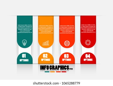 Info graphics presentation vector illustration with 4 options for business present,concept,
web design,and icon 