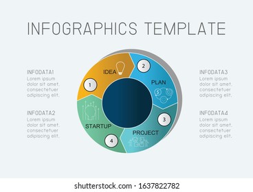 Info graphics template for business project. Creative idea design. Flat vector illustration for template, brochure or presentation.