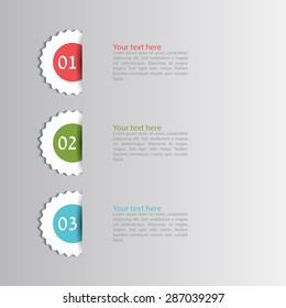 info graphics with three color flowers