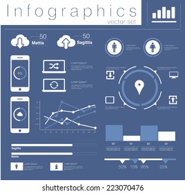 info graphics vector Mobile Data set