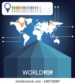 info graphics. World Map vector Illustration.