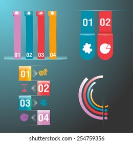 Info grarphic set  colorful vector