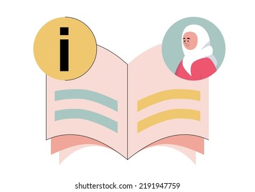 Info, guides, FAQ, support concept. Vector illustration in a flat style