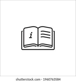 Info And Help Desk Info Book, Information Line Icon, Privacy Policy, Manual, Rule, Instruction, Inform, Guide, Reference Minimal Vector Illustration