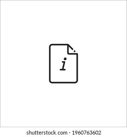 Página de archivo de información de información de la mesa de ayuda e información, icono de documento con línea de texto. Signo de contorno del vector de página de archivo