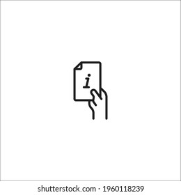 Info and Help Desk Guide, Hand, Holding, Paper, Icon