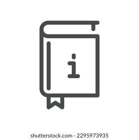 Esquema de icono de información y de la mesa de ayuda y vector lineal.