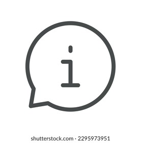Info and help desk icon outline and linear vector.