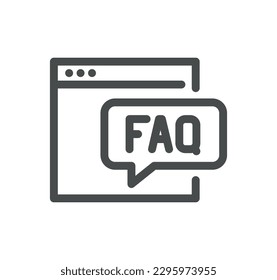 Info and help desk icon outline and linear vector.