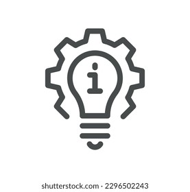 Info and help desk icon outline and linear vector.