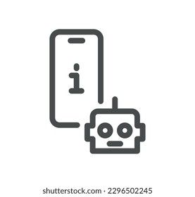 Esquema de icono de información y de la mesa de ayuda y vector lineal.