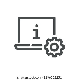 Info and help desk icon outline and linear vector.