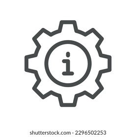 Esquema de icono de información y de la mesa de ayuda y vector lineal.