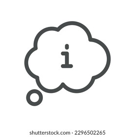 Info and help desk icon outline and linear vector.