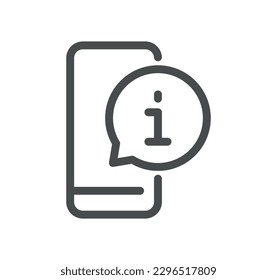 Info and help desk icon outline and linear vector.