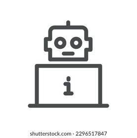 Info and help desk icon outline and linear vector.