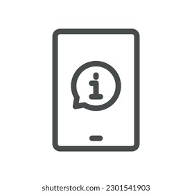 Info and help desk related icon outline and linear vector.