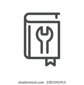 Info and help desk related icon outline and linear vector.