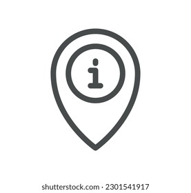 Información y el contorno de iconos relacionados con el mostrador de ayuda y el vector lineal.