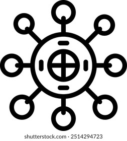 Info Hub Vector Line Icon Element