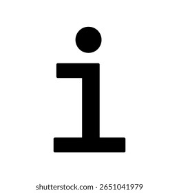 Info icon. Black vector illustration.