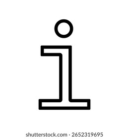 Info icon. Black vector illustration.