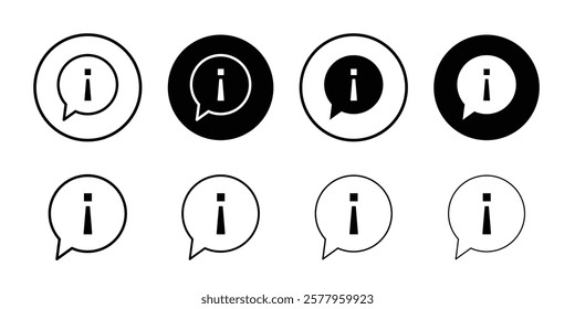 Info icon black and white vector sign